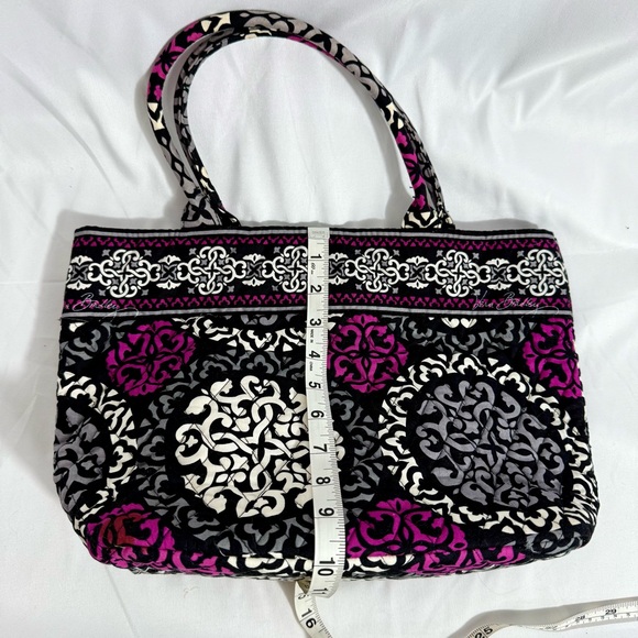 Vera Bradley Elegant Black and Pink Patterned Tote Bag - Picture 6 of 7